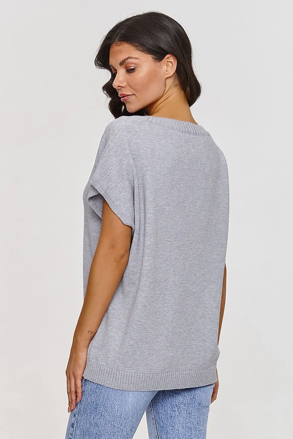 Elegant V-Neck Oversized Sweater Vest