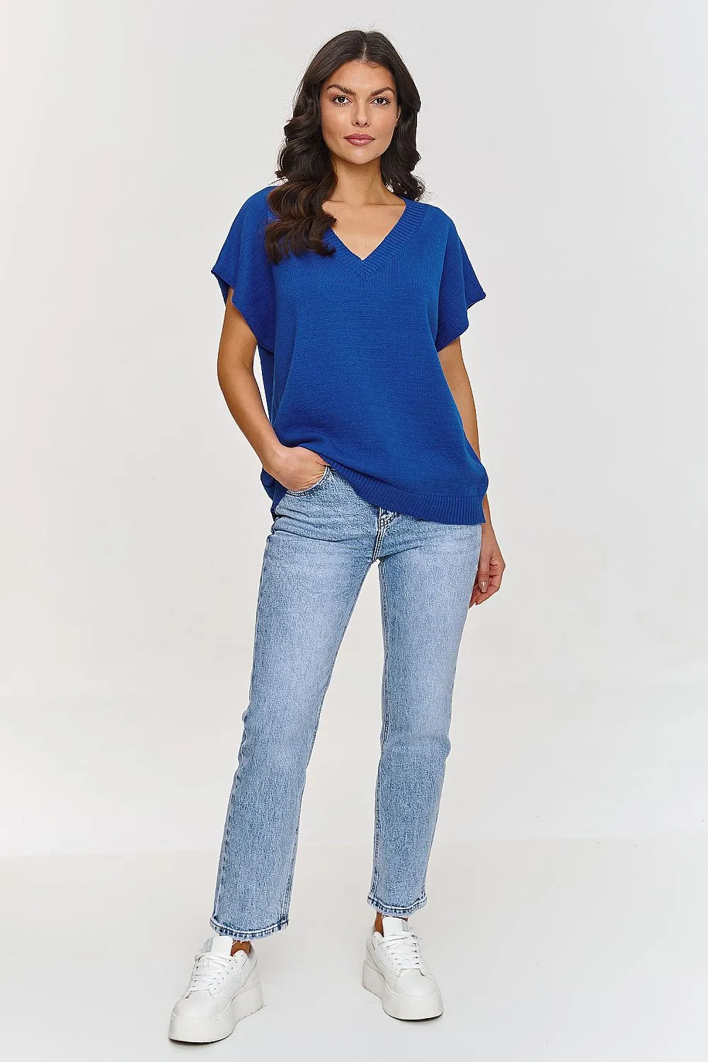 Elegant V-Neck Oversized Sweater Vest
