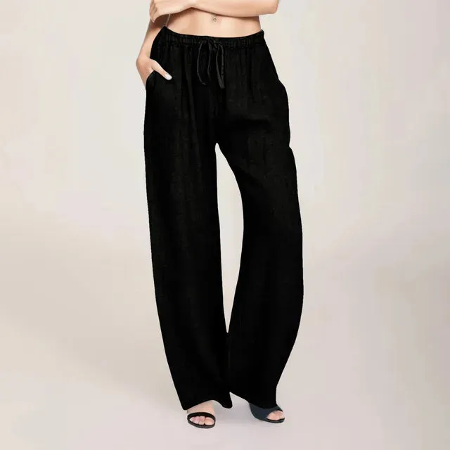 Elena – Lightweight Women's Linen Pants with Drawstring