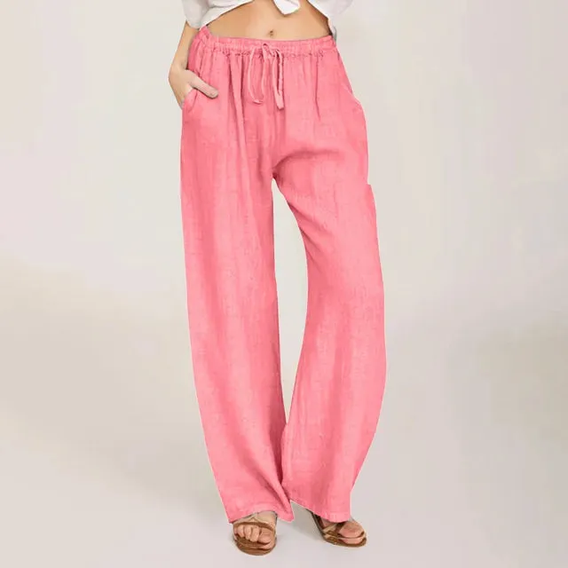 Elena – Lightweight Women's Linen Pants with Drawstring