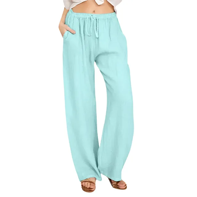Elena – Lightweight Women's Linen Pants with Drawstring