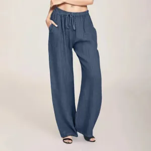Elena – Lightweight Women's Linen Pants with Drawstring