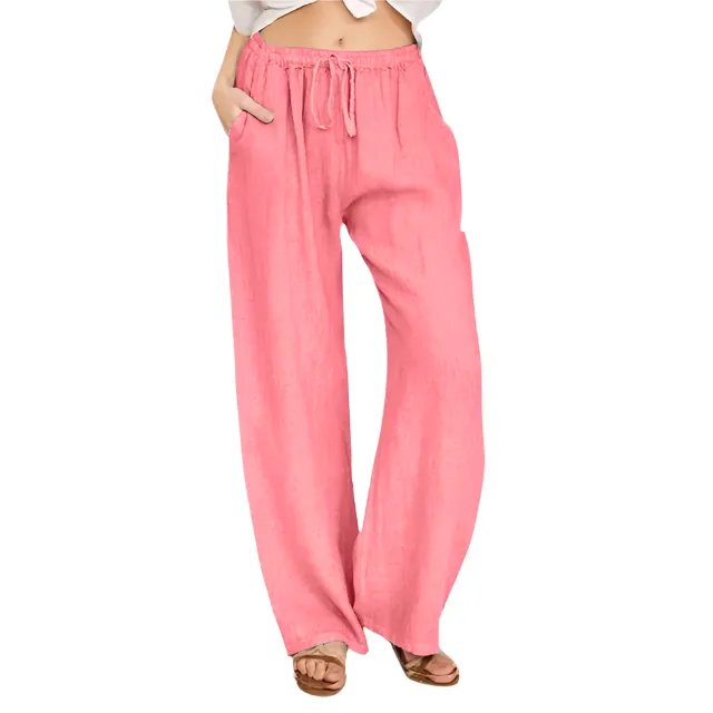 Elena – Lightweight Women's Linen Pants with Drawstring