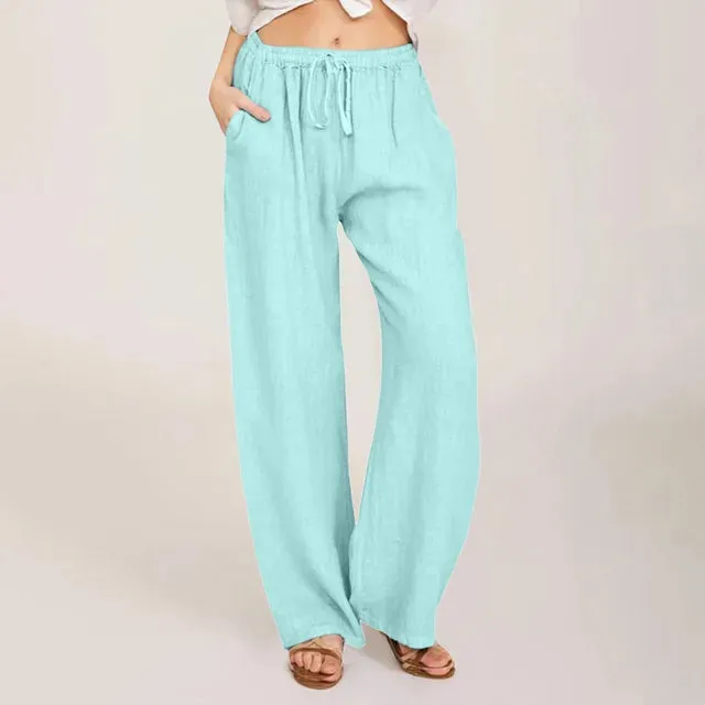 Elena – Lightweight Women's Linen Pants with Drawstring