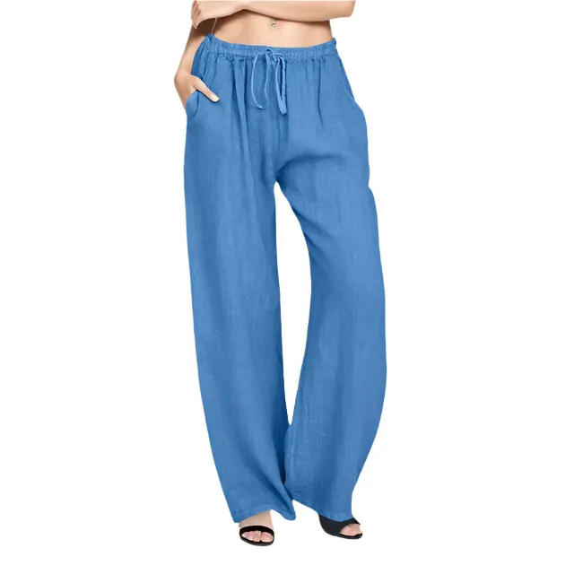 Elena – Lightweight Women's Linen Pants with Drawstring