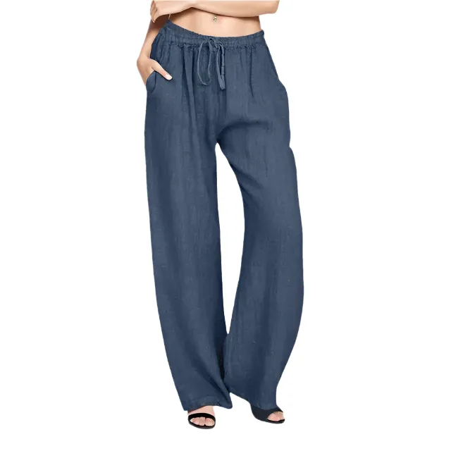 Elena – Lightweight Women's Linen Pants with Drawstring