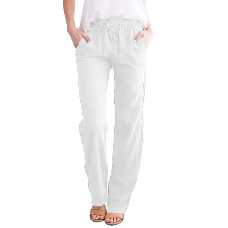 Elise High-Waisted Drawstring Relaxed Linen Pants
