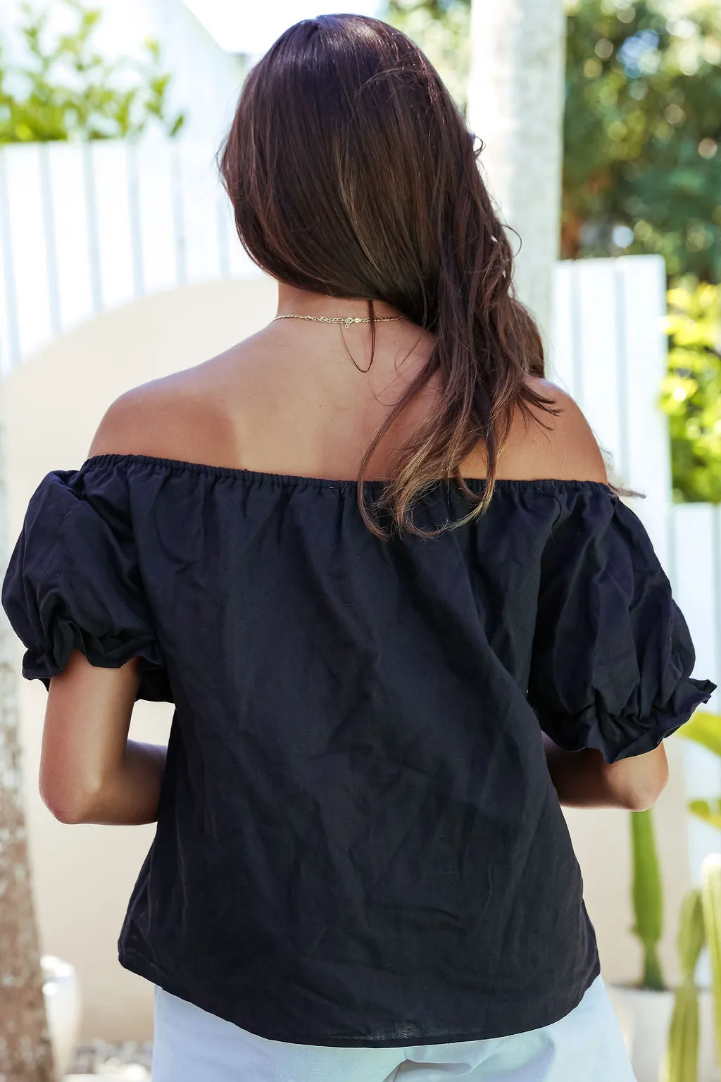 Elka Off Shoulder Top - Black