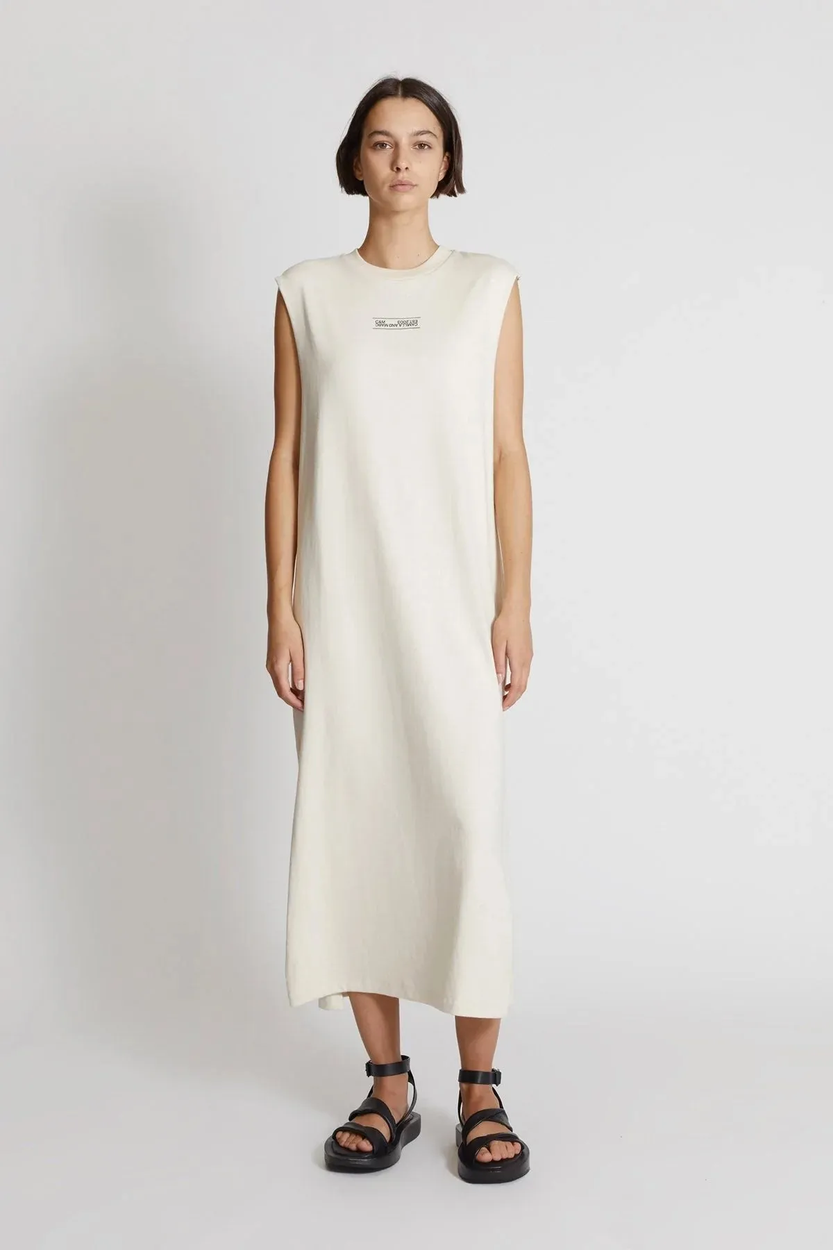 Emery Logo Tank Dress | Buff