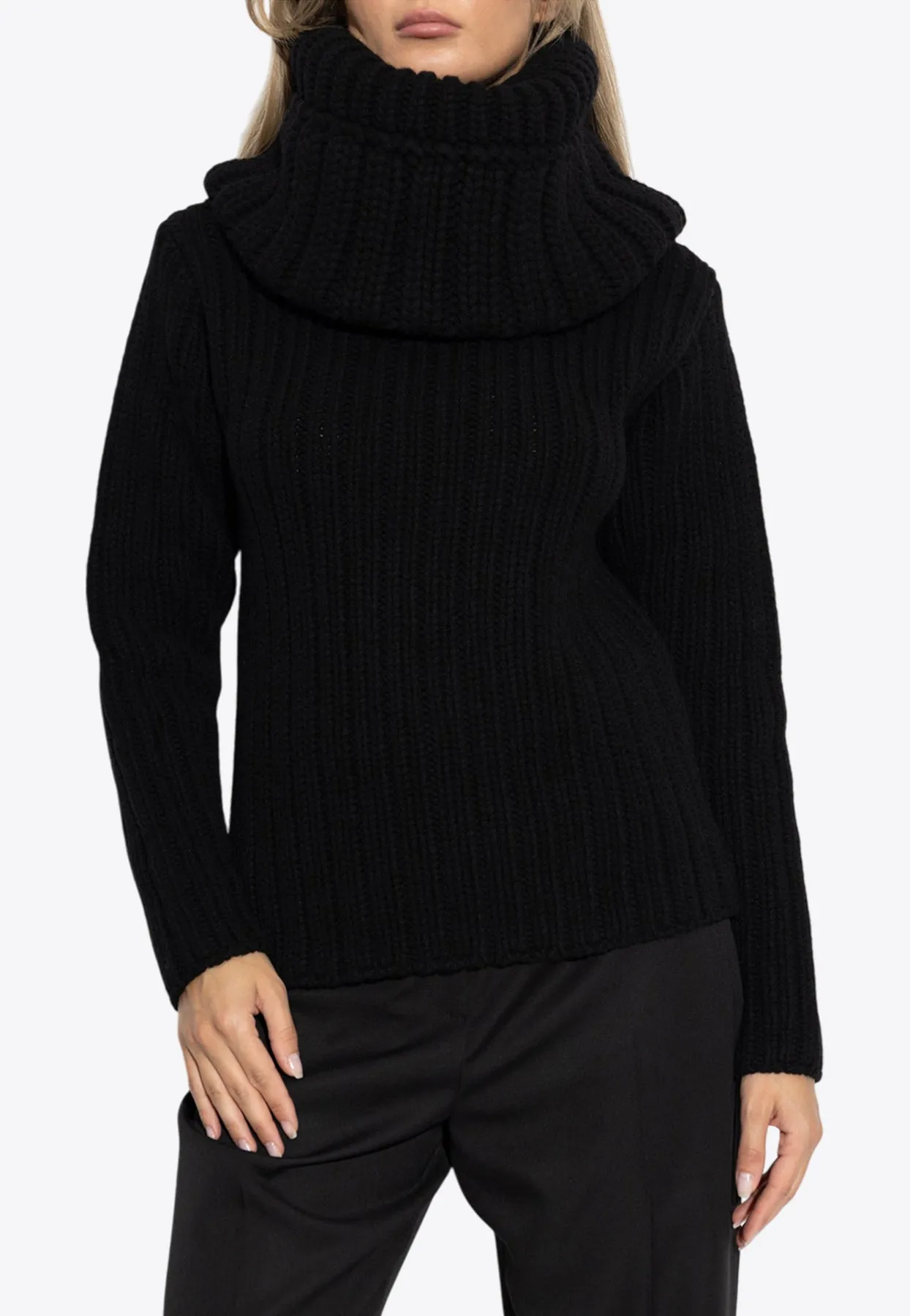 Exploded Collar Wool-Blend Sweater