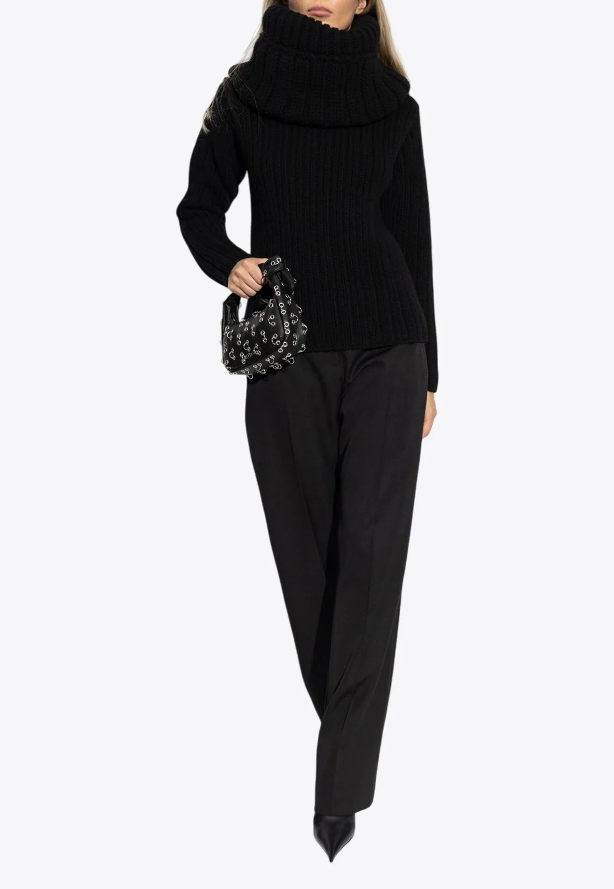 Exploded Collar Wool-Blend Sweater