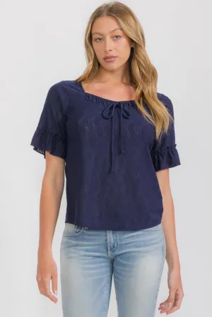 EYELET TIE BELL PEASANT