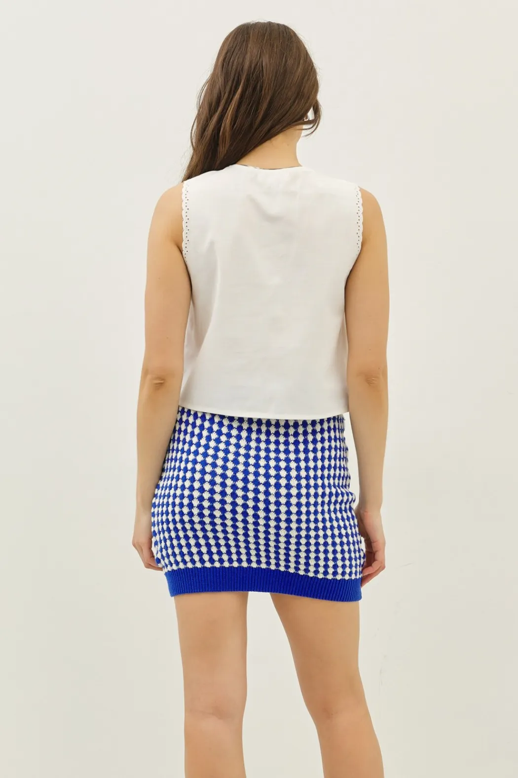 Eyelet Tie Front Vest Top