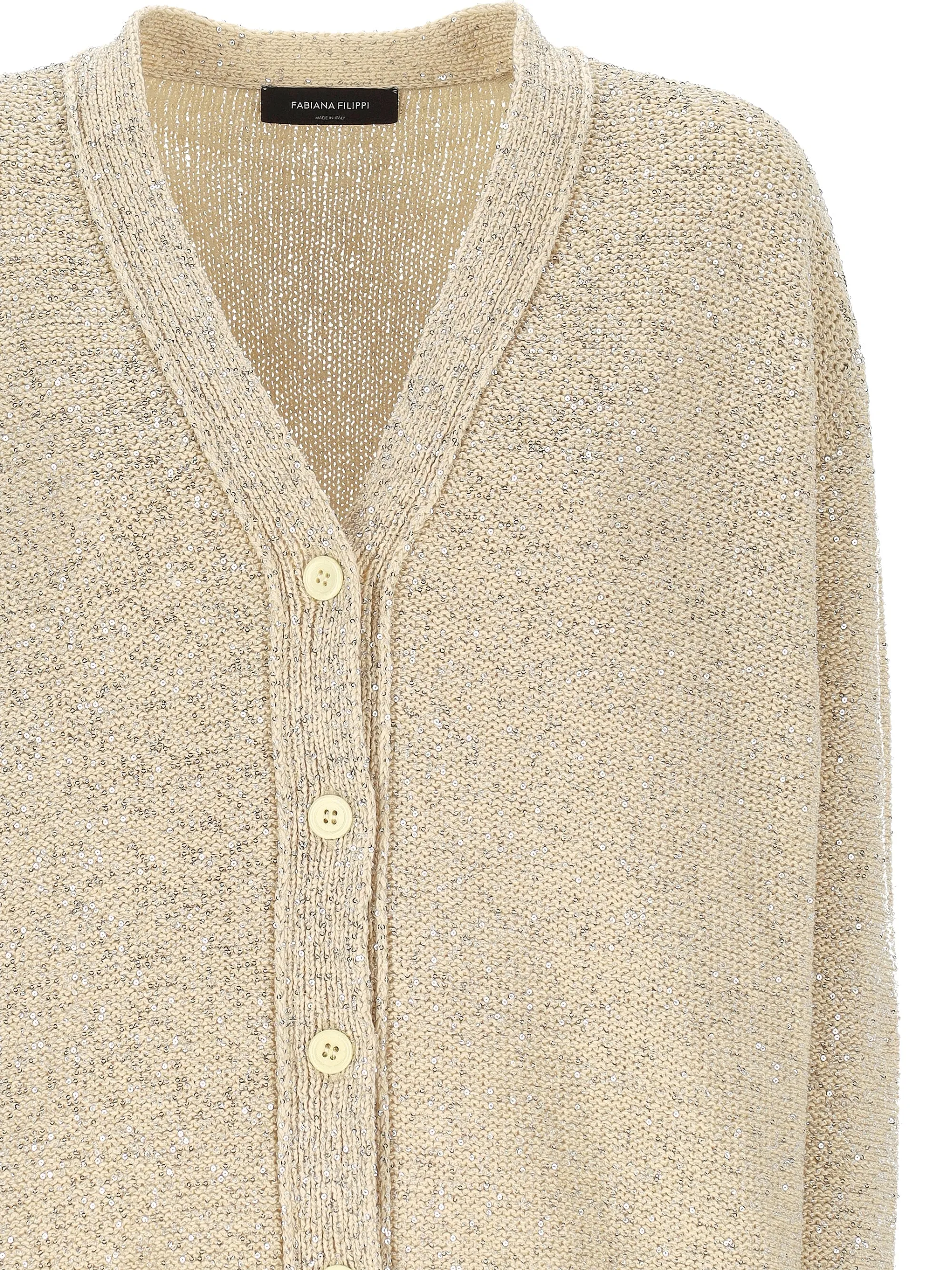 Fabiana Filippi Beige V halströja med knappfront