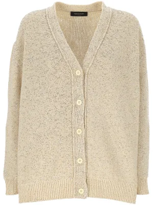 Fabiana Filippi Beige V halströja med knappfront