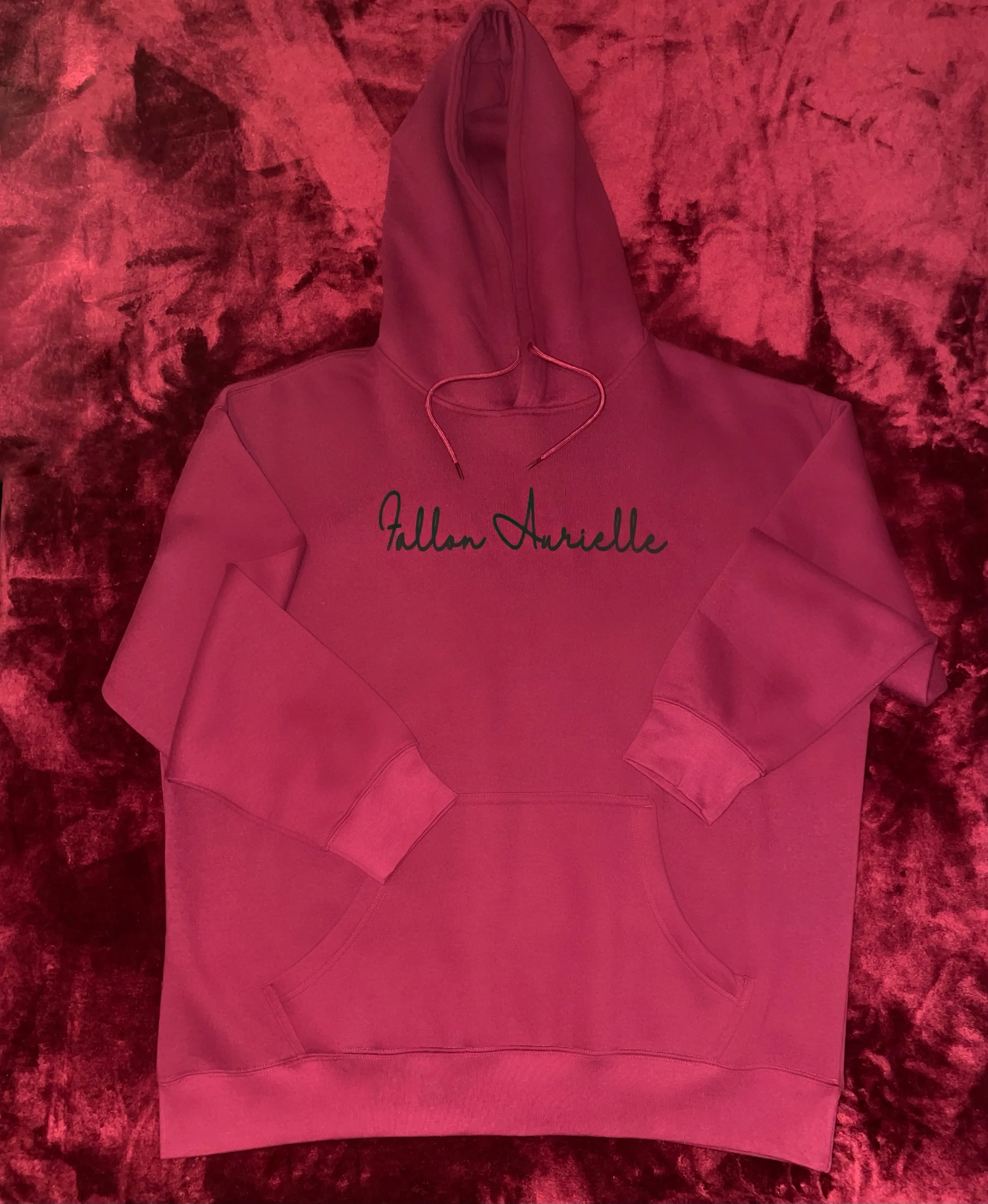 Fallon Aurielle Unisex Signature Gemini Zodiac Hoodie (Burgundy & Black)