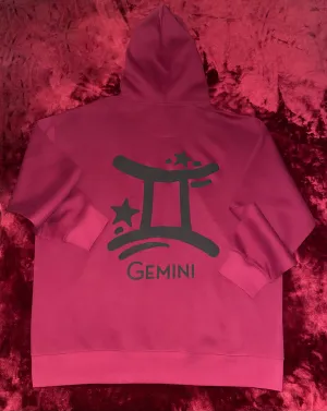 Fallon Aurielle Unisex Signature Gemini Zodiac Hoodie (Burgundy & Black)