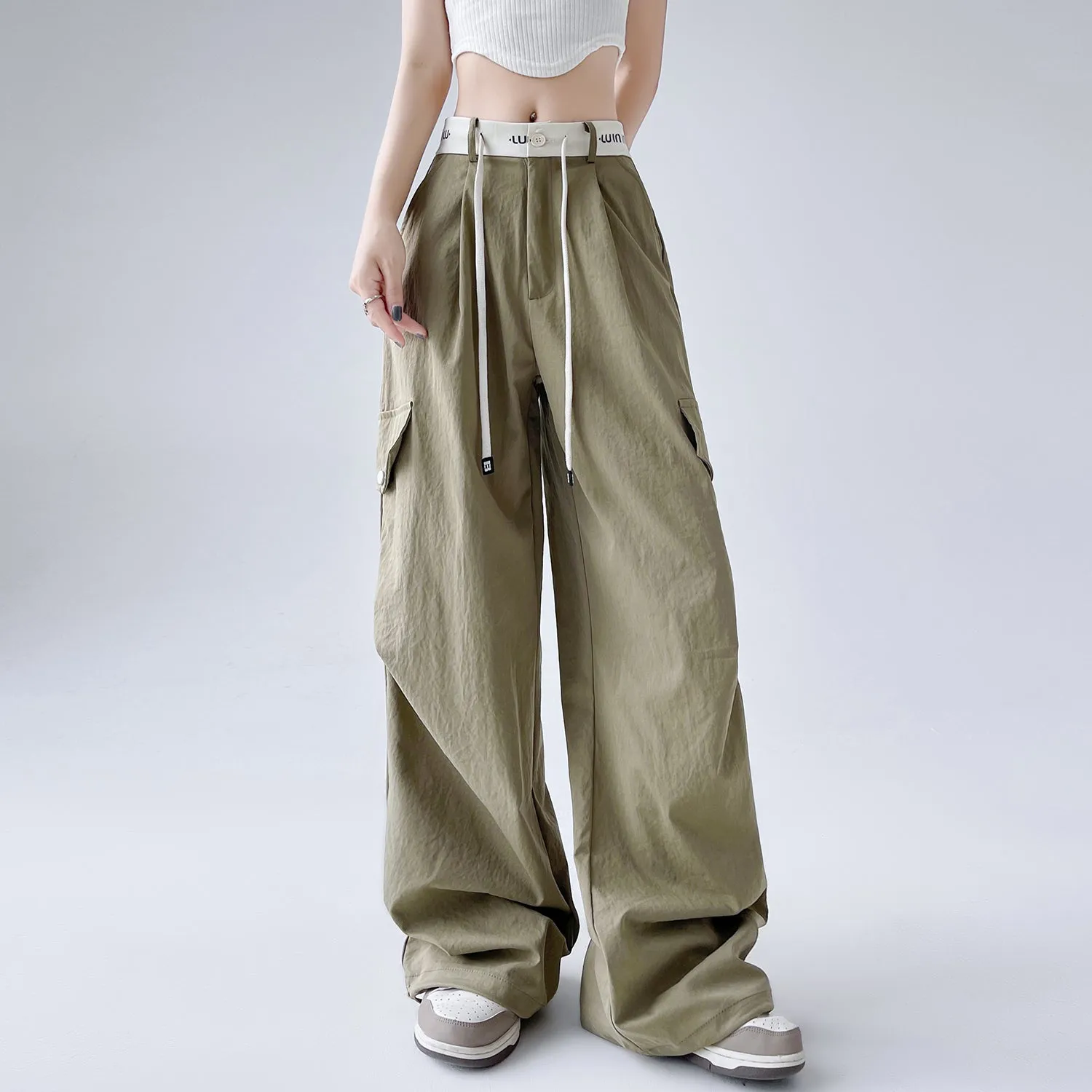 Fashionable Solid Wide Leg Cargo Pant Designed for Comfort and Movement