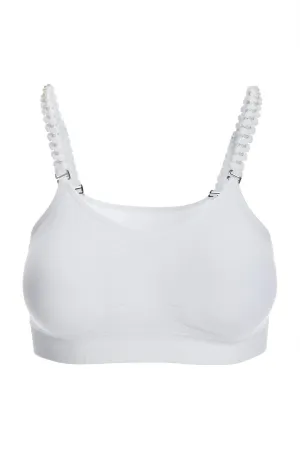 Faux Pearl Strap It Bralette White