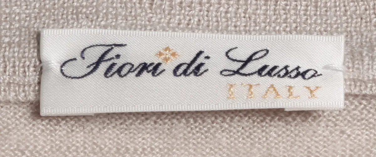 Fiori Di Lusso Light Brown V-Neck Sweater