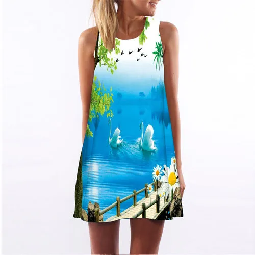 Floral Print Chiffon Dress Multiple Designs