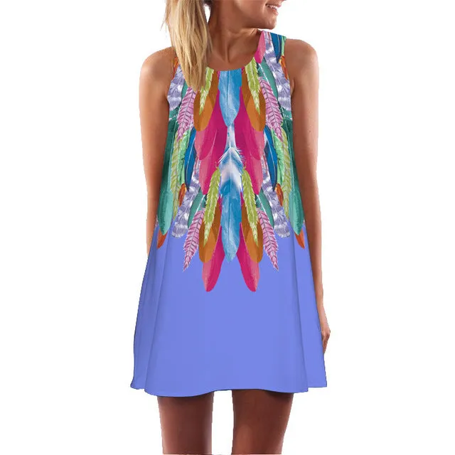 Floral Print Chiffon Dress Multiple Designs