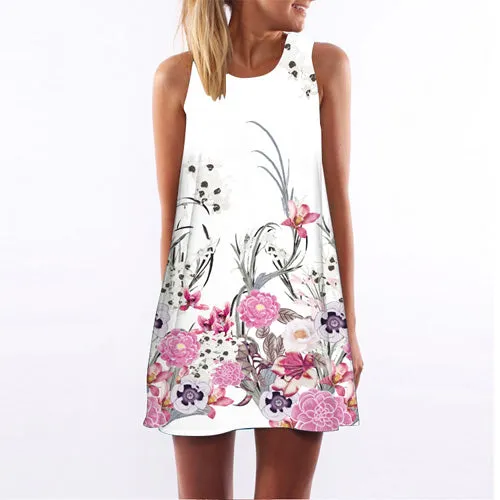 Floral Print Chiffon Dress Multiple Designs