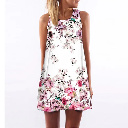 Floral Print Chiffon Dress Multiple Designs