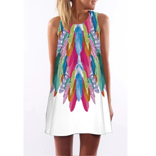 Floral Print Chiffon Dress Multiple Designs