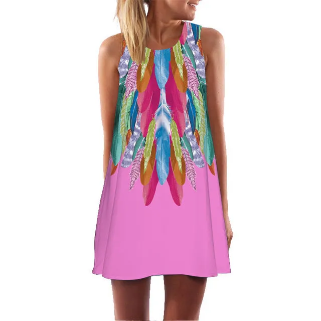 Floral Print Chiffon Dress Multiple Designs