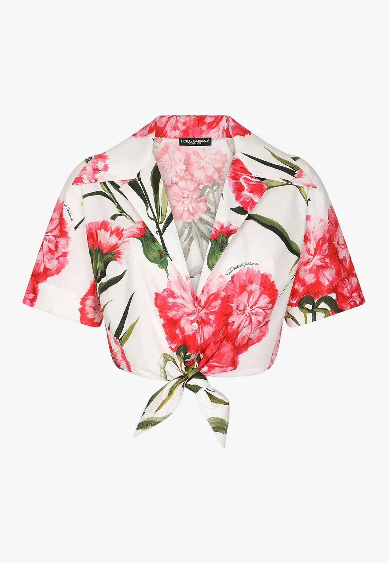 Floral Print Cropped Shirt