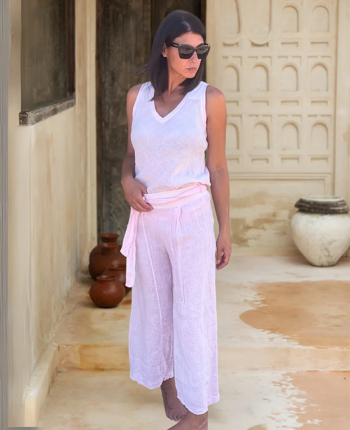 Florence Linen Palazzo Pants