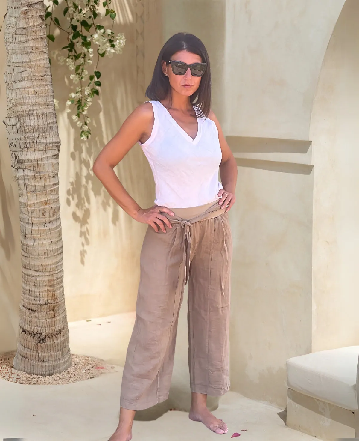 Florence Linen Palazzo Pants
