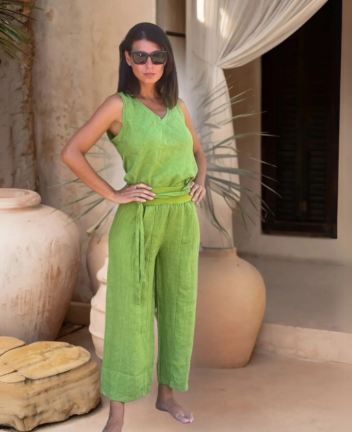 Florence Linen Palazzo Pants