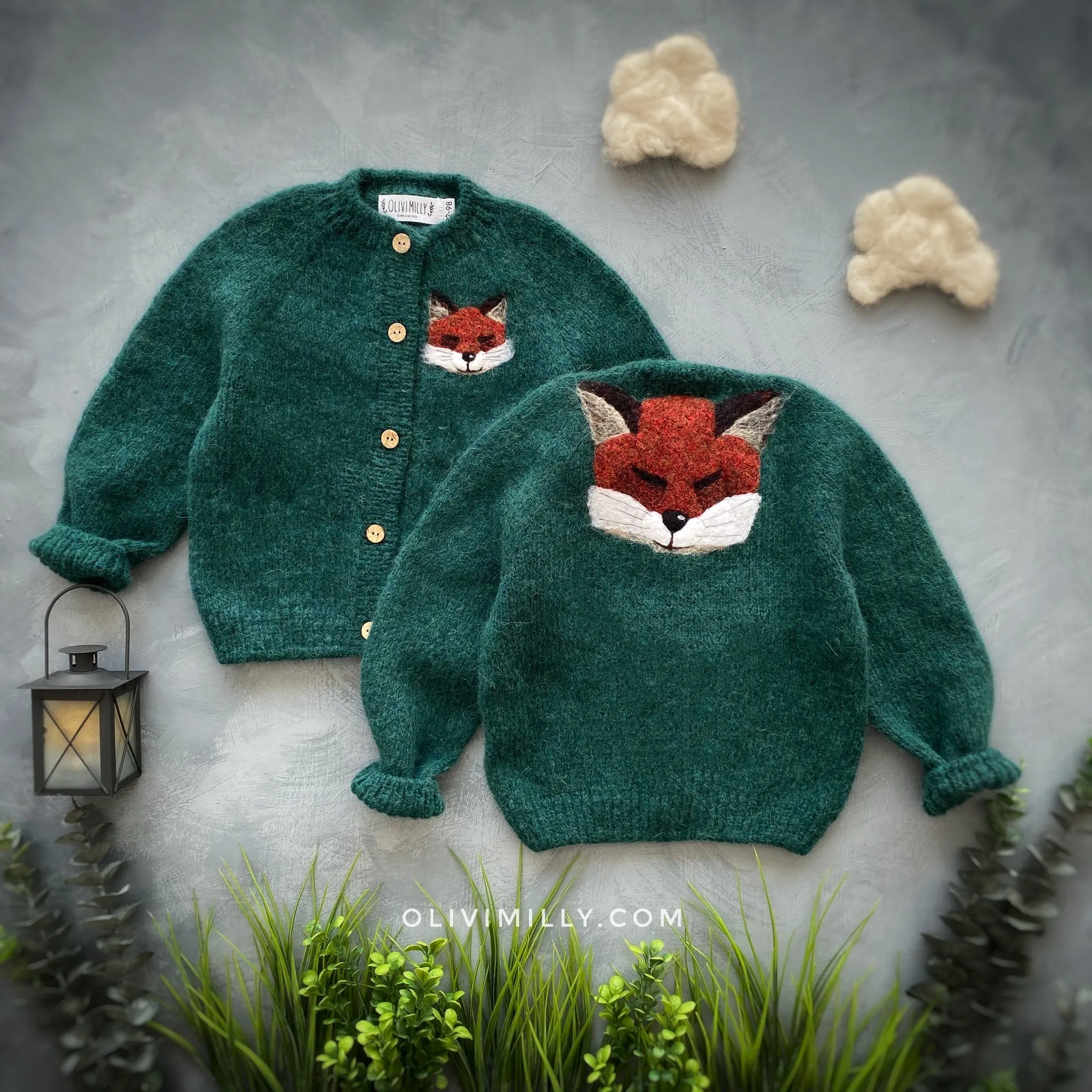 Fox cardigan | Emerald