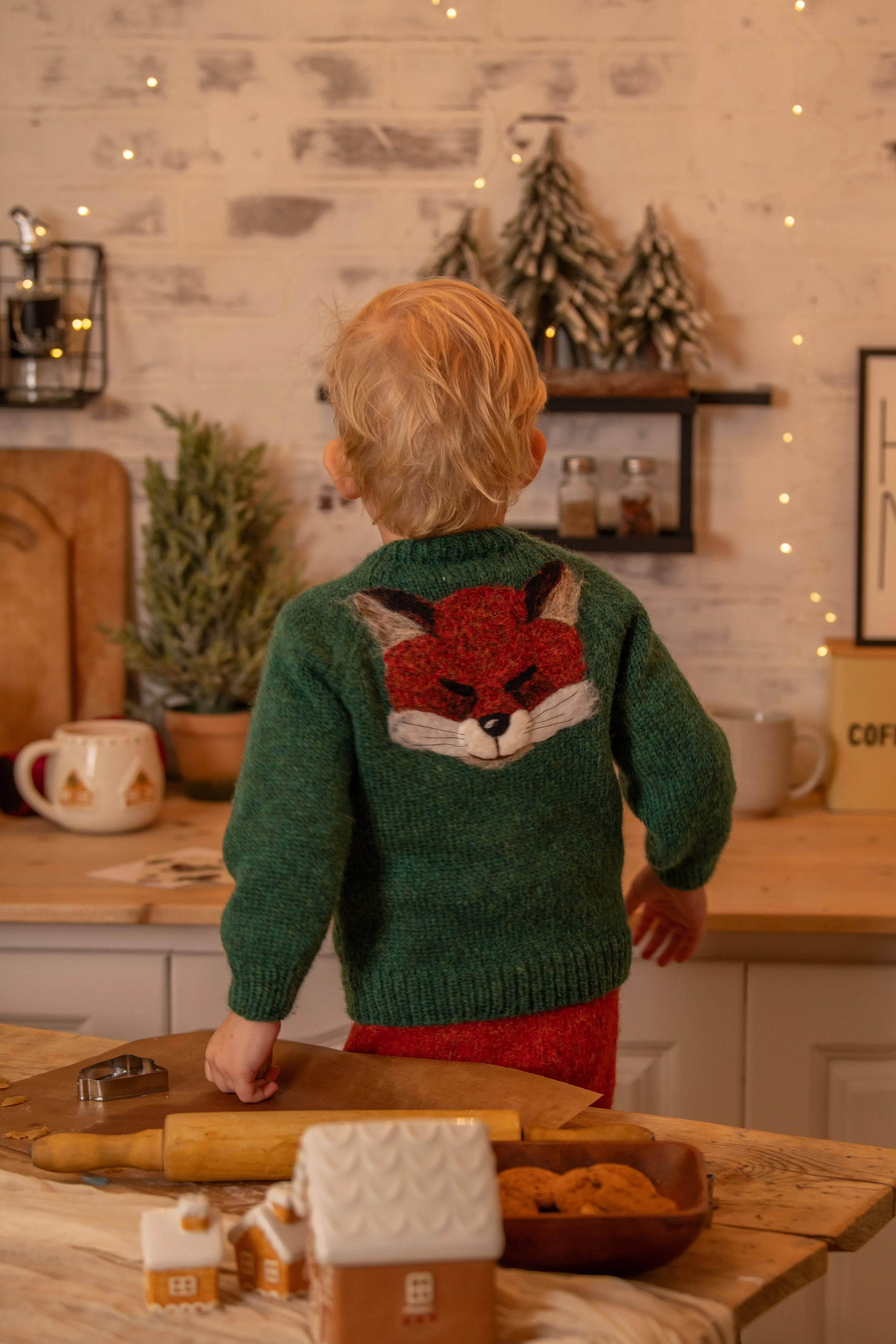 Fox cardigan | Emerald