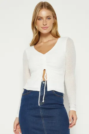 FRANA LONG SLEEVE TOP - White