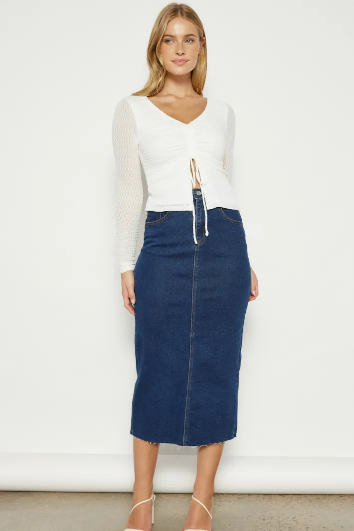 FRANA LONG SLEEVE TOP - White