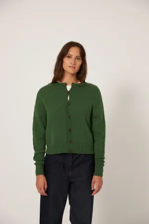 Francie The Kindred Cable Cardigan - Herb