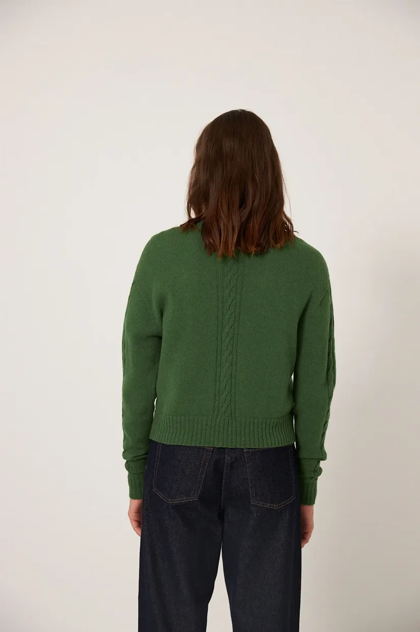 Francie The Kindred Cable Cardigan - Herb