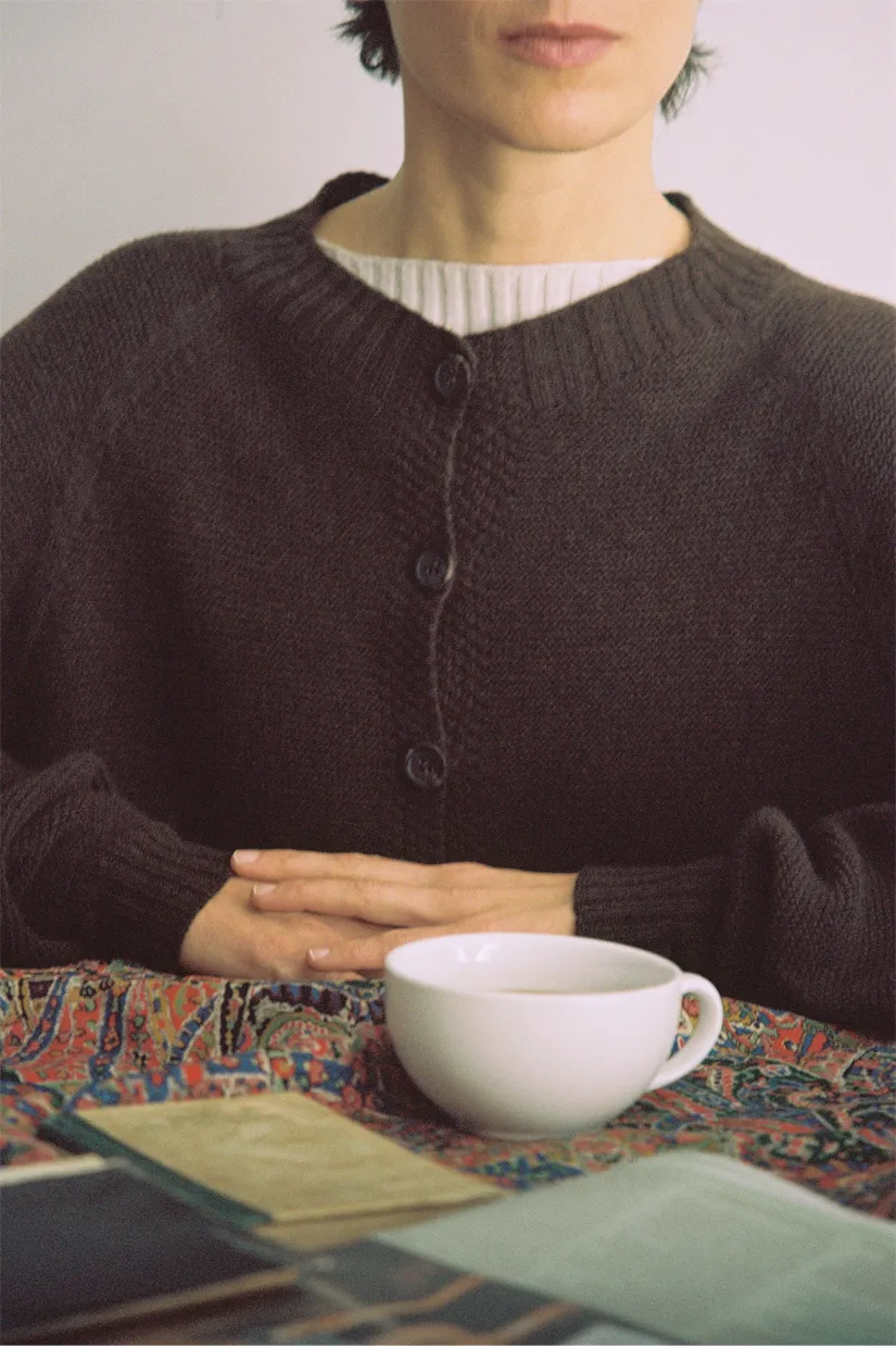 Francie The Loft Garter Cardigan - Cocoa