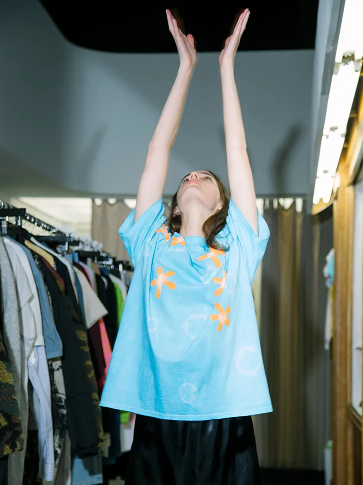 Frankie Krupa Vahdani Electric Blue Cherry Blossom T-Shirt, Short Sleeve