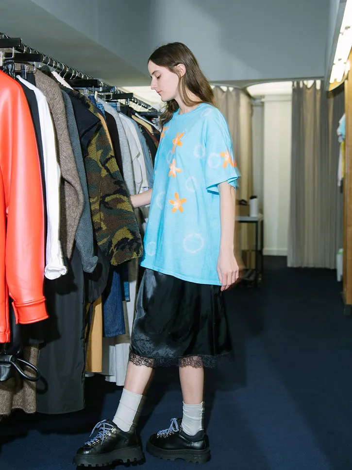 Frankie Krupa Vahdani Electric Blue Cherry Blossom T-Shirt, Short Sleeve