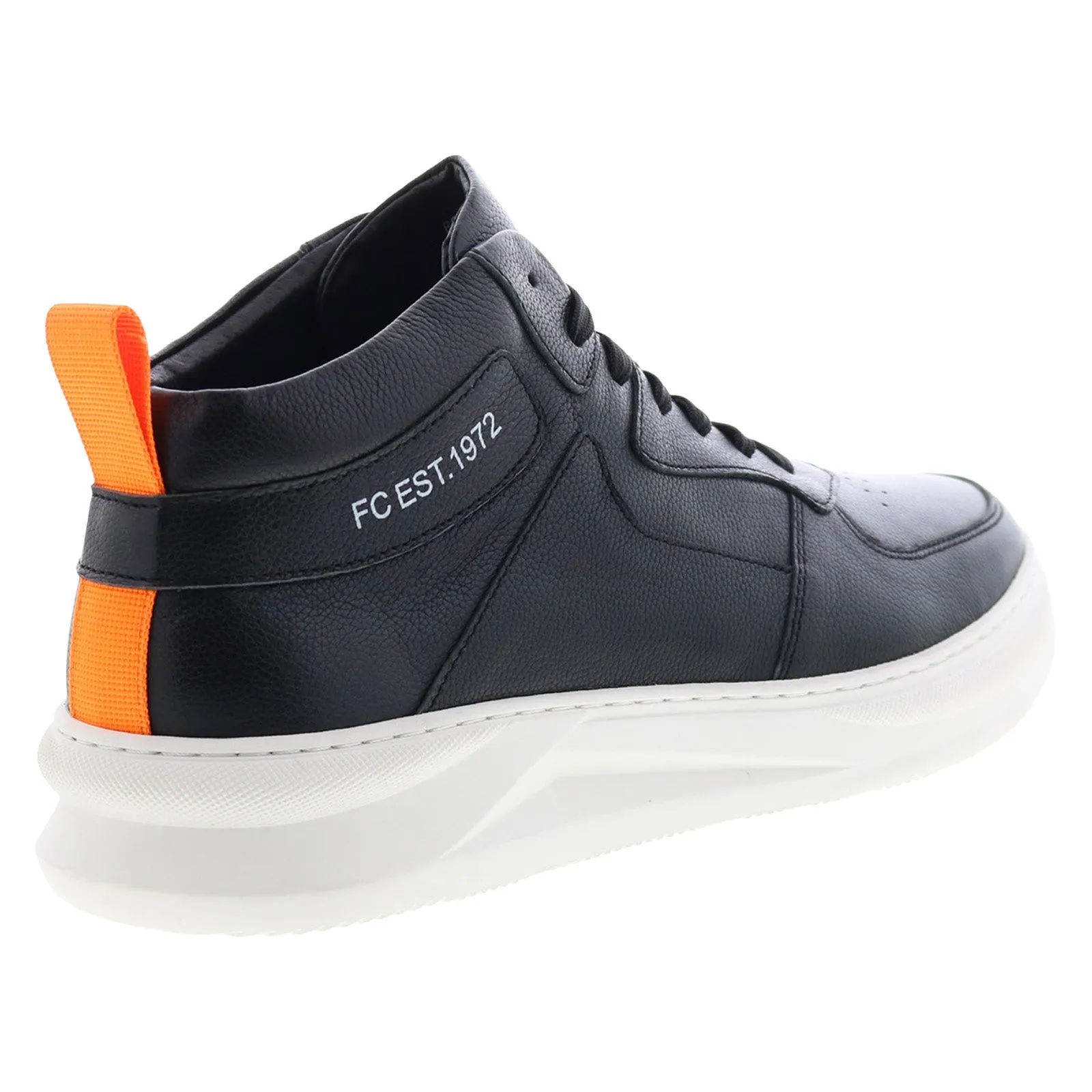 French Connection Chrisley FC7221H Mens Black Leather Lifestyle Sneakers Shoes