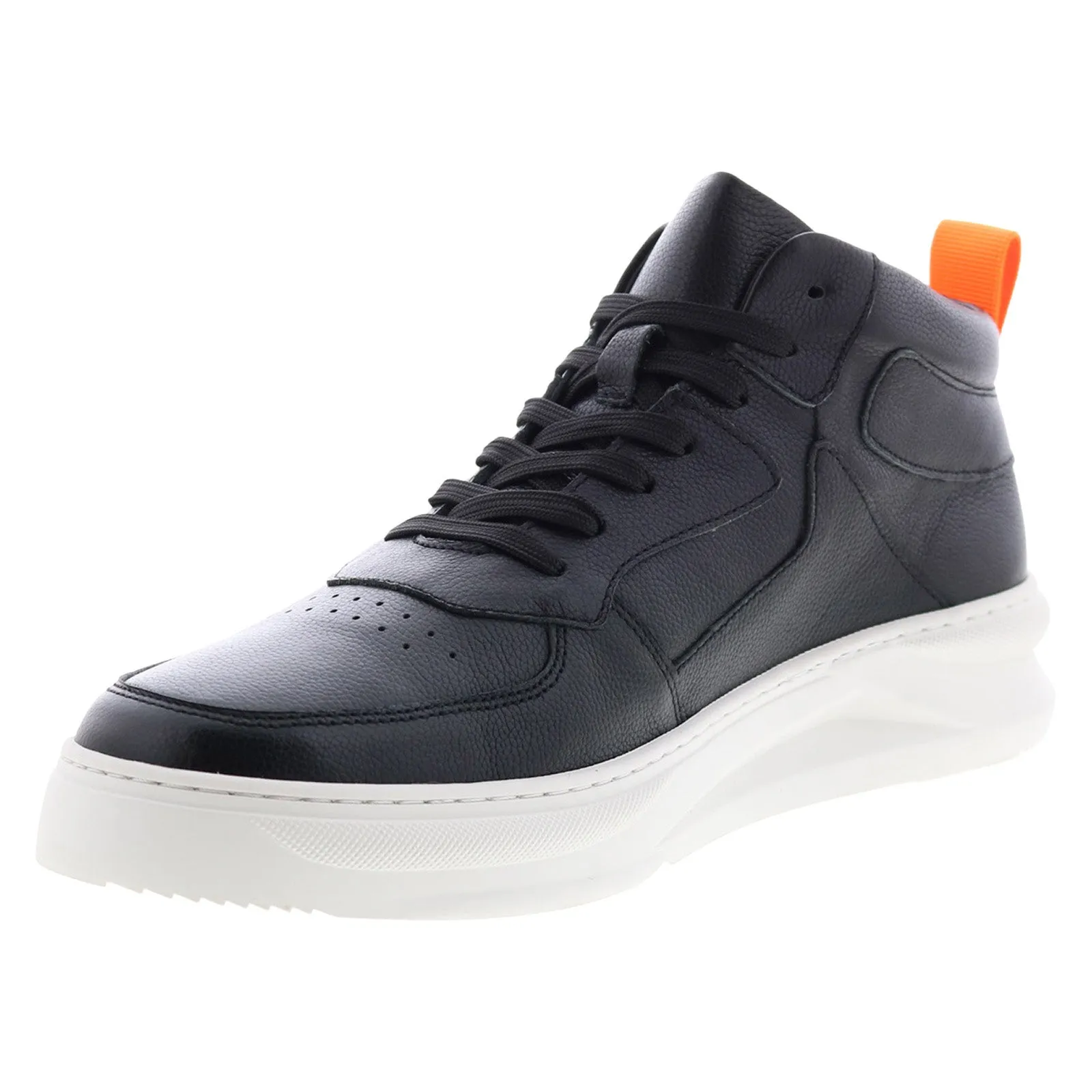 French Connection Chrisley FC7221H Mens Black Leather Lifestyle Sneakers Shoes