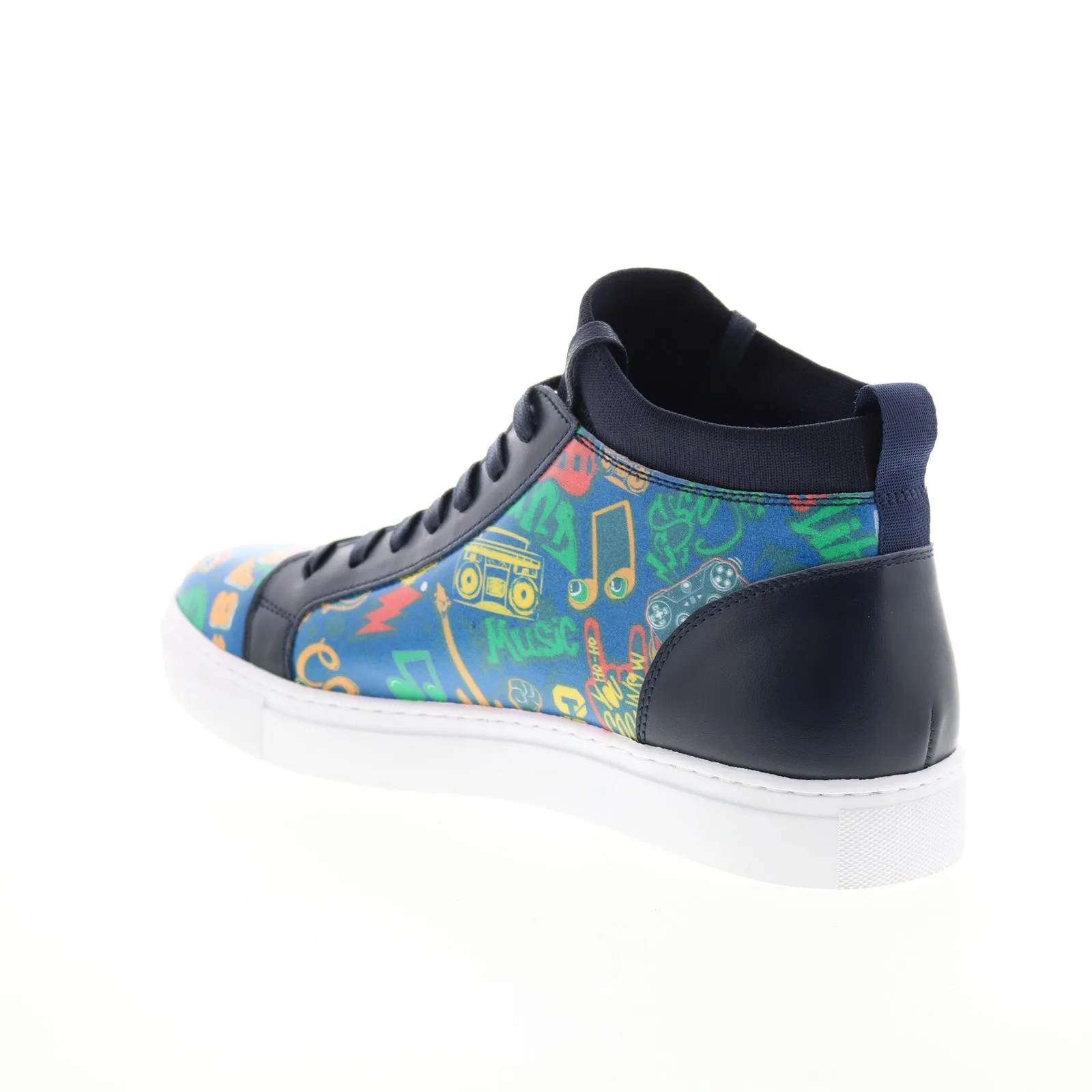 French Connection Pixel FC7192H Mens Blue Leather Lifestyle Sneakers Shoes