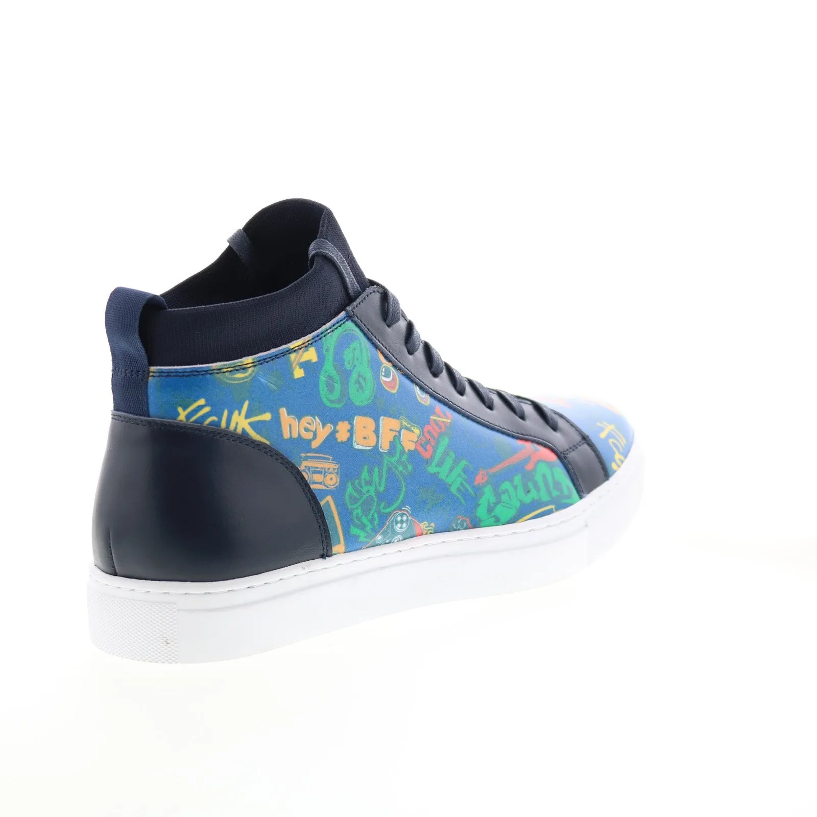 French Connection Pixel FC7192H Mens Blue Leather Lifestyle Sneakers Shoes