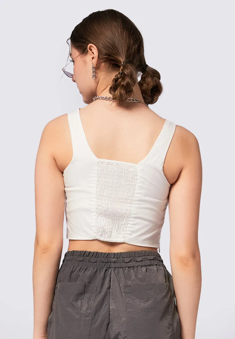 Front Tie Sleeveless Crop Top