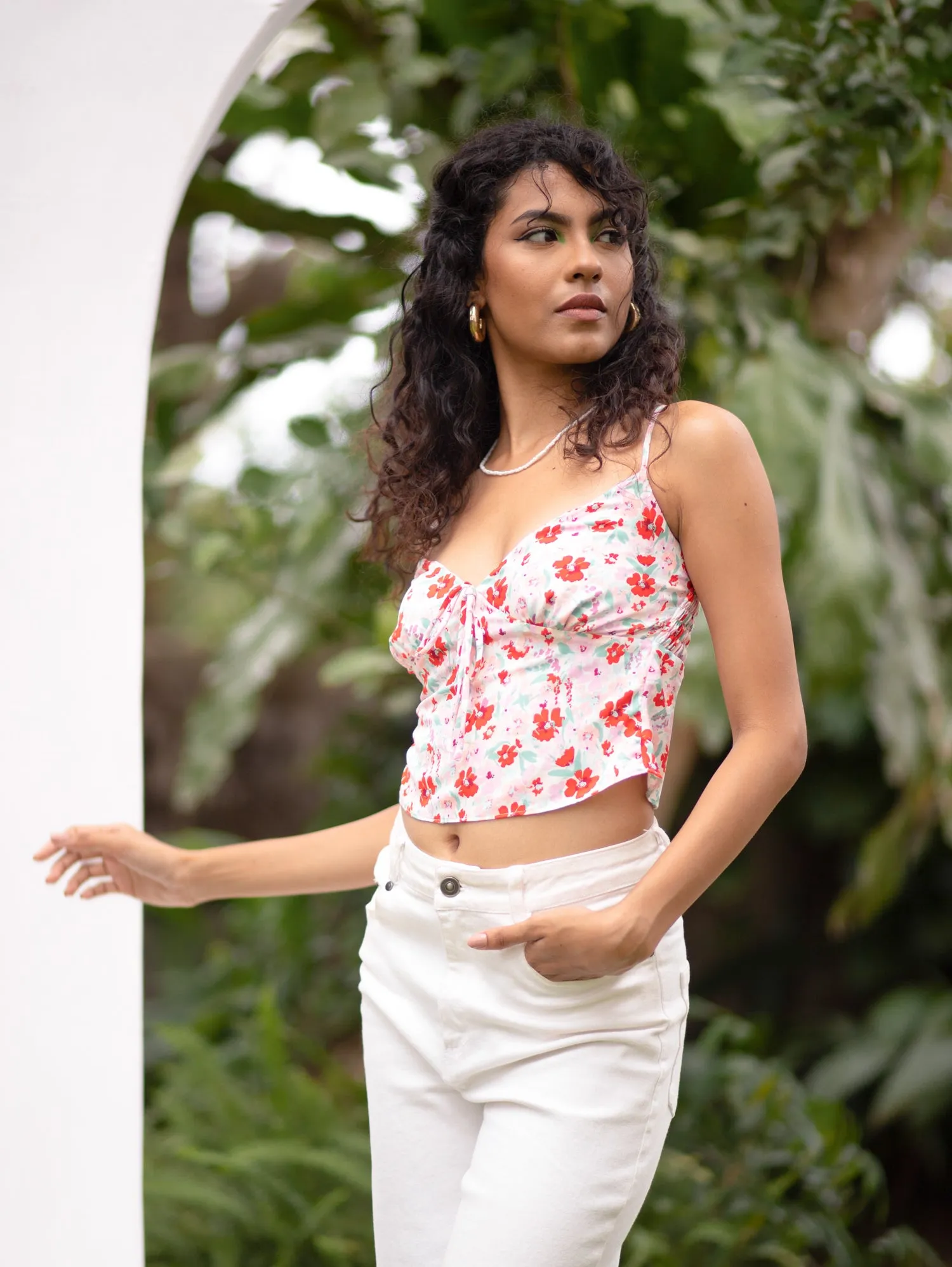 Front Tie Up Detailed Cami Top