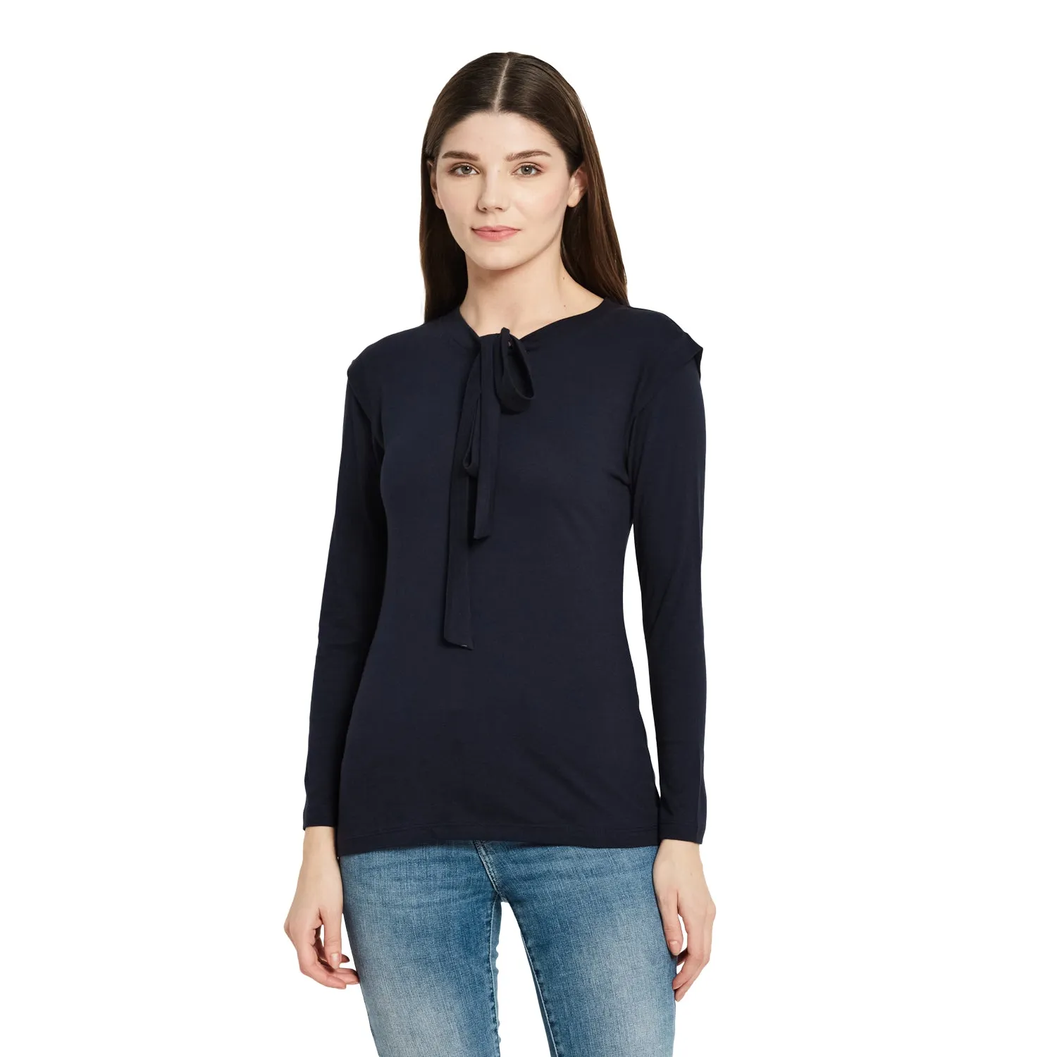 FRONT TIE UP SHOULDER DETAILED TOP